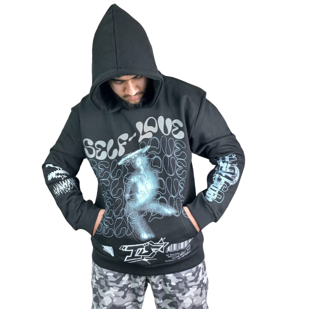 Self Love Reflective Midnight Black Hoodie